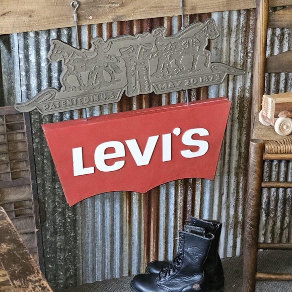 Levi’s Vintage Store Sign Vintage Antique - Picture 1 of 16